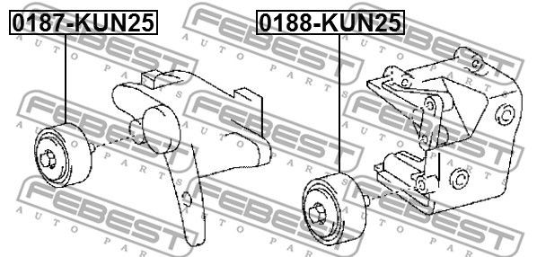 Ролик обводной TOYOTA LAND CRUISER PRADO 120 2002.09-2009.08 0188-KUN25 0188-KUN25 FEBEST