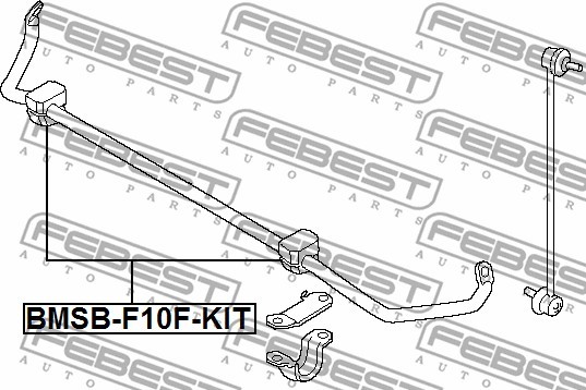 ВТУЛКА ПЕРЕДНЕГО СТАБИЛИЗАТОРА КОМПЛЕКТ D28 подходит для BMW 5 F10/F11/F18 2009- BMSB-F10F-KIT FEBEST