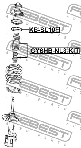 Пыльник и отбойник GEELY Atlas (16-) амортизатора переднего комплект на 2 амор.  GYSHB-NL3-KIT FEBEST
