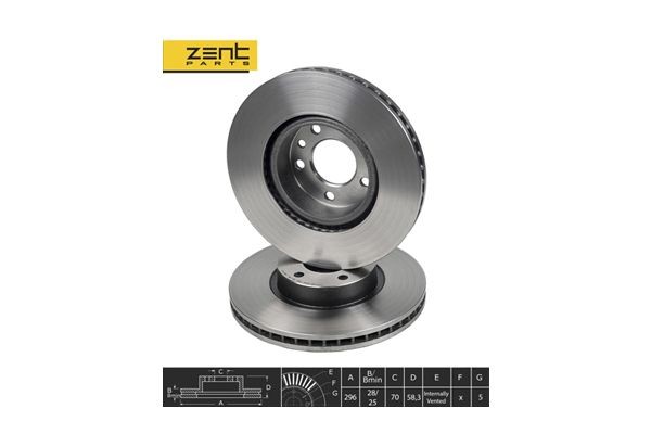 диск тормозной передний!\ Opel Omega 2.0-3.0 94> Z06146 ZENTPARTS