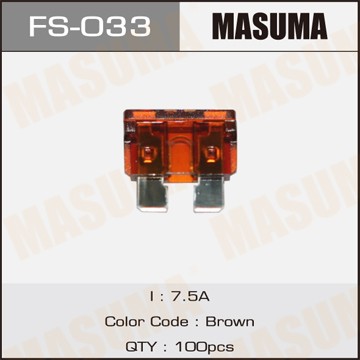 предохранитель! 7.5A коричневый\ FS-033 MASUMA