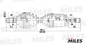 Привод в сборе правый BMW E46 2.5-3.0 00-05 (GKN 304621) GC02018 GC02018 MILES