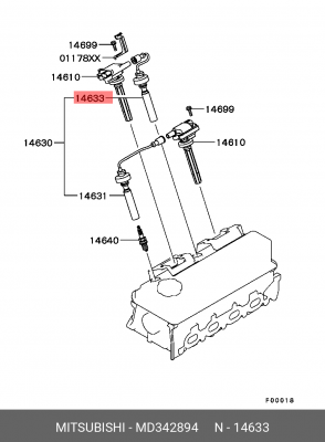 провод высоковольтный!\ Mitsubishi Lancer 00> MD342894 MITSUBISHI