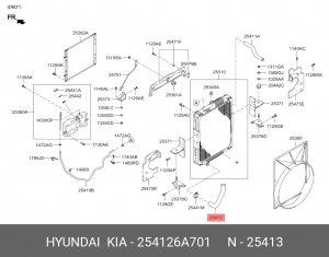 Шланг радиатора 25412-6A701 254126A701 HYUNDAI KIA