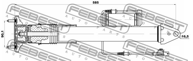 Амортизатор задний MERCEDES W164 16110-002R 16110-002R FEBEST