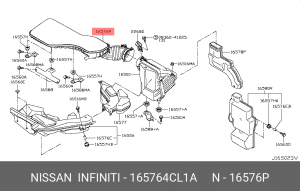 ВОЗДУХОВОД ВЕНТИЛЯЦИИ ИЗ ВУЛКАНИЗИРОВАНН 16576-4CL1A 16576-4CL1A NISSAN