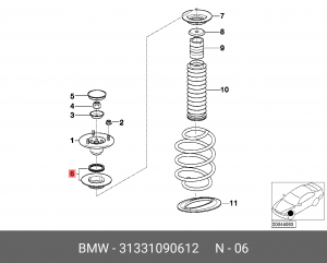 подшипник опоры амортизатора! с тарелкой\ BMW E38 2.8i-5.0i/2.5TDs/3.0D 94-01 31 33 1 090 612 BMW