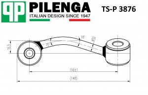 Стойка стабилизатора переднего, левая MERCEDES-BENZ SPRINTER 909 c 2006 TS-P3876 TSP3876 PILENGA
