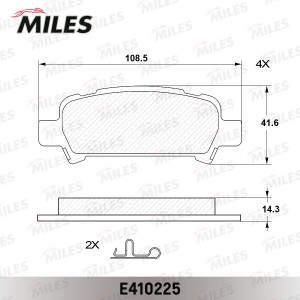 Колодки тормозные задние (без датчика) (Смесь Low-Metallic) (SUBARU FORESTER 97- E410225 MILES