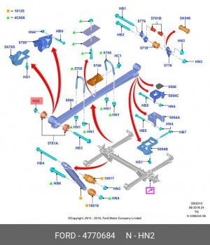 гайка подвески !M16\ Ford 4 770 684 FORD