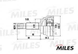 ШРУС наружный TOYOTA COROLLA 1.8 02- (GKN 305453) GA10028 GA10028 MILES