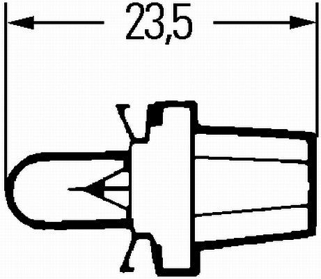 лампа накаливания! 24V 1.2W (D8.5D) с полим. патроном (щитка приборов) Volvo 8GA007997-071 HELLA