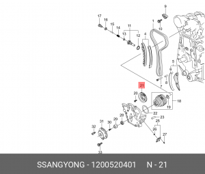 Звездочка ГРМ SSANGYONG Actyon (06-),Kyron (06-),Rexton (02-) (E23/28/32) распре 1200520401 SSANG YONG