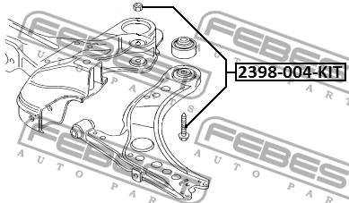 Болт крепления подвески ремкомплект SKODA OCTAVIA 1U# 1997-2011 2398-004-KIT 2398-004-KIT FEBEST