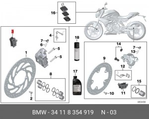 Комплект тормозных накладок впереди 04004-84212 34 11 8 354 919 BMW