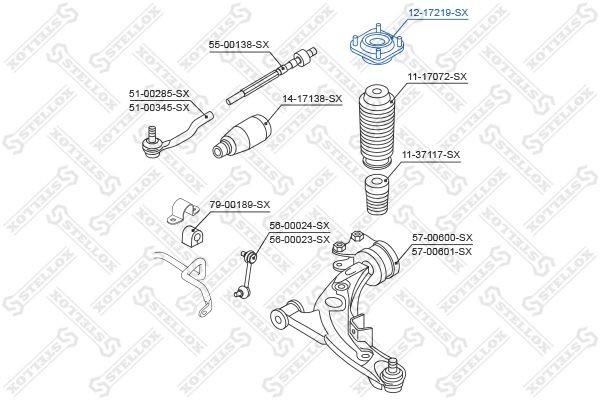 опора амортизатора переднего!\ Mazda CX-7/CX-9 12-17219-SX STELLOX