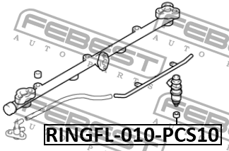 Кольцо уплотнительное KIA Clarus форсунки топливной FEBEST RINGFL-010-PCS10 FEBEST