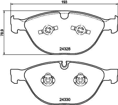 Колодки тормозные BMW 5 (E60,E61),6 (E63,E64),7 (E65,E66,E67) передние (4шт.) MI MDB2826 MINTEX