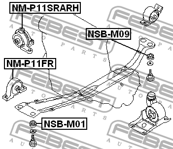 Подушка двигателя правая (гидравлическая) AT/CVT NM-P11SRARH FEBEST