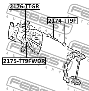 поршень суппорта заднего! с мех. D48\ Ford Transit/Tourneo Custom 12> 2176-TTGR FEBEST