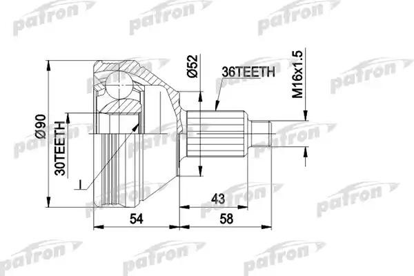 ШРУС наружн компл. PCV1414 PCV1414 PATRON