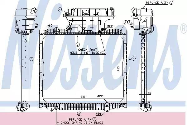 радиатор системы охлаждения! пластик/алюминий 765x920x40\ MAN TG-A дв.D28. 02> 62875 NISSENS