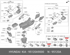 95120A9000 ДЕРЖАТЕЛЬ ПРИКУРИВАТЕЛЯ 95120A9000 MOBIS