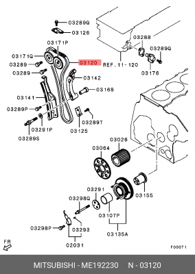 Цепь ГРМ MITSUBISHI Pajero (07-) ОЕ ME192230 MITSUBISHI