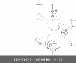 Подушка SSANGYONG Actyon (06-),Actyon Sports (06-/12-),Rexton (02-) переднего мо 4160508100 SSANG YONG