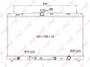 радиатор системы охлаждения! АКПП, 26мм\ ToyotaCamry 3.5 VVTi 06> RB1126 LYNXAUTO