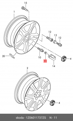 Колпачок болта VAG 1Z0 601 173 7ZS 1Z0 601 173 7ZS VAG