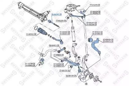 тяга рулевая!\ Audi A4/A5 all 07>, TT all 06> 55-00357-SX STELLOX