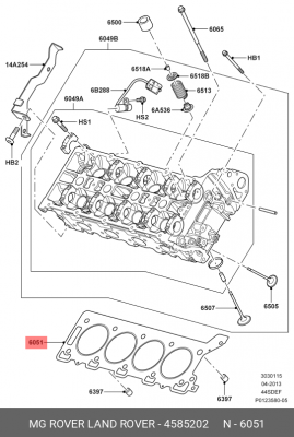 прокладка ГБЦ! левая\ Land Rover Discovery/Range Rover/Range Rover Sport 4.4 02- 4585202 LAND ROVER