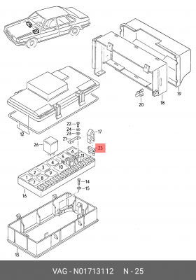 предохранитель ножевой! 15A голубой 9/2x5\ VAG N 017 131 12 VAG