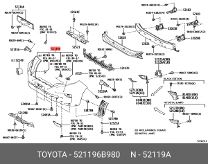 бампер передний!\ Toyota Land Cruiser Prado 150 17> 52119-6B980 TOYOTA