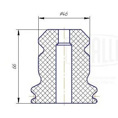 Буфер отбойник 1 шт.+кожух 1 шт. универс. кмпл. d20/h66 полиуретан BCS2066 BCS 2066 TRIALLI