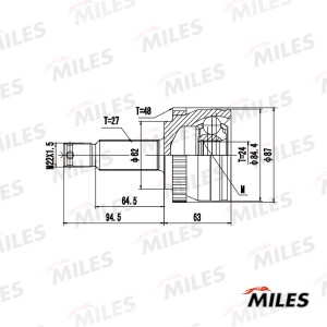 ШРУС наружный KIA SPORTAGE II 2.0/2.0CRDI 04- GA20724 GA20724 MILES