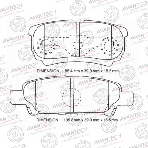 Колодки тормозные дисковые Avantech задние (противоскрипная пластина в компл.) AV1050 AVANTECH