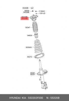 Опора амортизатора заднего 553202F000 HYUNDAI KIA
