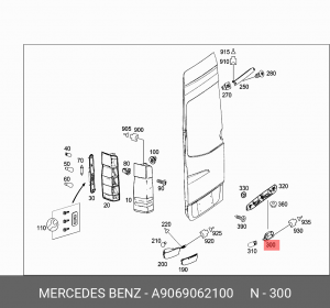 фонарь! подсветки номера\ MB Vito 2.2 03> A9069062100 MERCEDES BENZ