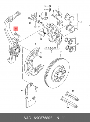 болт! M14x1.5x38\ VAG N 908 768 02 VAG