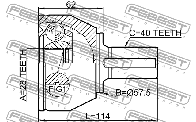 ШРУС наружный FORD MONDEO CA2 2007-2014 2110-CA220 2110-CA220 FEBEST
