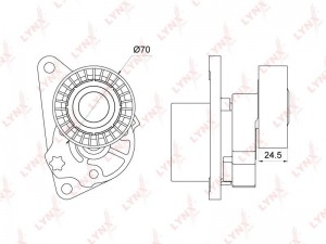 Ролик натяжителя ремня привода навесного оборудования PT-3119 LYNXAUTO