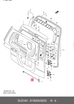Амортизатор багажника, газовый 81800-65820 81800-65820 SUZUKI