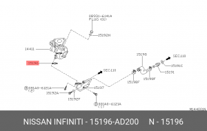 Прокладка турбины 15196-AD200 15196-AD200 NISSAN