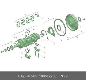 409051100512700 Болт М10x1,25x41 крепления маховика ЗМЗ-406 (UAZ) 409051100512700 UAZ UAZ