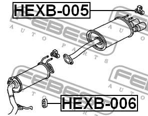 Кронштейн HONDA Civic (06-) крепления глушителя FEBEST HEXB-005 FEBEST