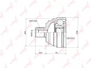 ШРУС наружный VW T4 (90-03) без АБС комплект LYNX CO-8024 LYNXAUTO