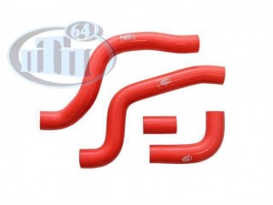 Патрубок системы охлаждения для а/м ВАЗ 2112 (4 шт.) (красный) "ПТП64" PTP002180 PTP 64