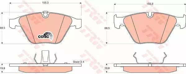 Колодки передние BMW E60, E63, E65, E66, E84 GDB1498 GDB1498 TRW